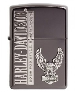 原装正品zippo 哈雷hdp-53黑底烫银哈雷鹰